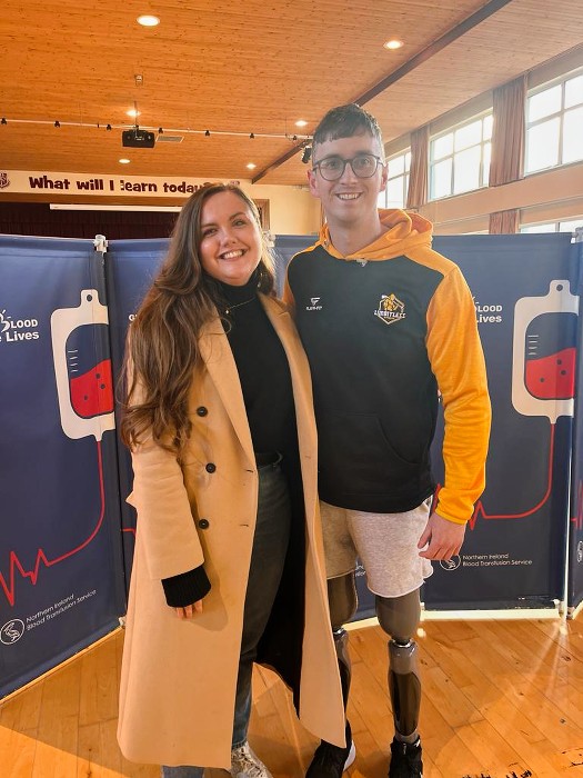 Ryan Cinnamond and friend Emma Martin at the blood drive in St Paul's.