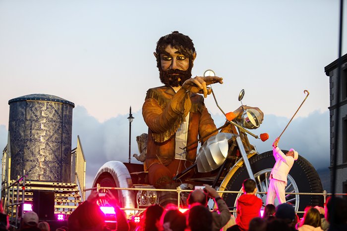 Fionn mac Cumhaill towers over the Wake the Giant festival crowds in Warrenpoint.