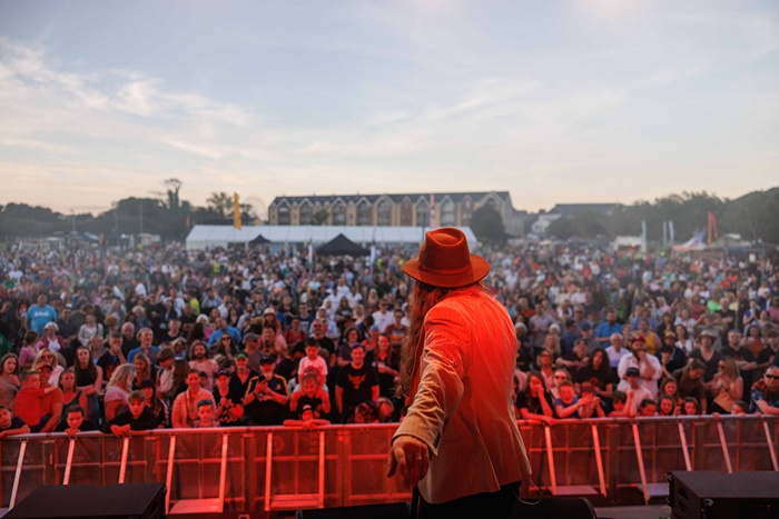 On stage at Eats and Beats in Newcastle.