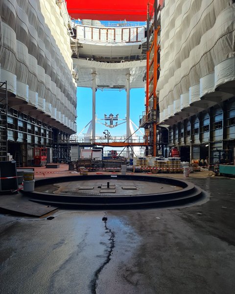 MJM Marine are busy refitting the Utopia of the Seas in France.