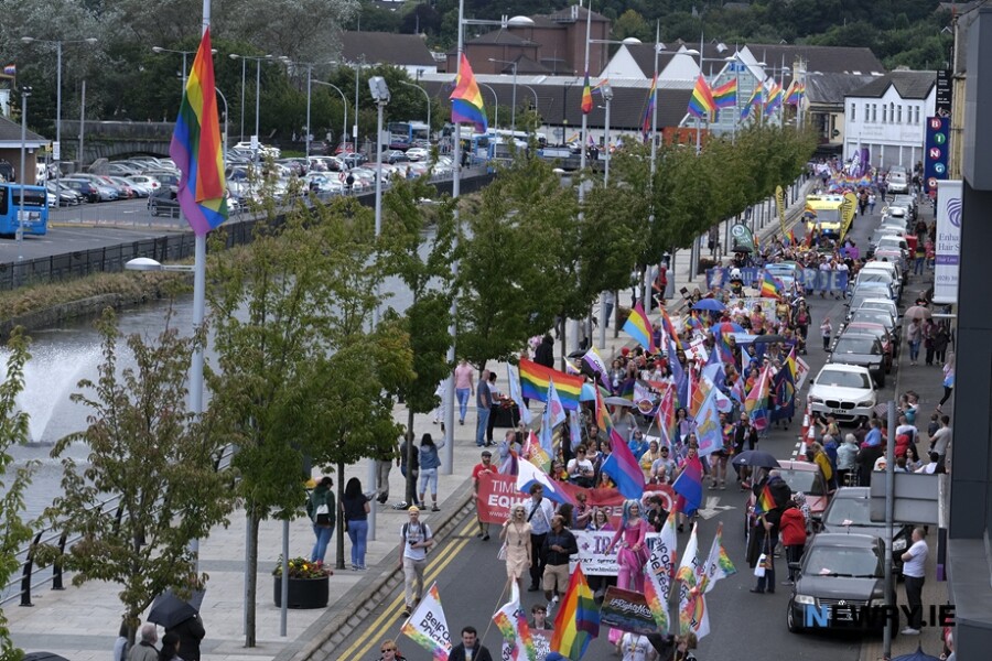 The last Pride in Newry parade in 2019. Photograph: Columba O'Hare/ Newry.ie 
