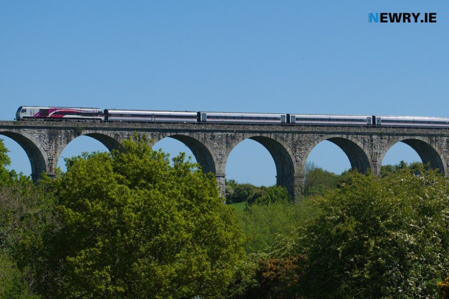The Enterprise travels over the 18 Arches. Photograph: Columba O'Hare/ Newry.ie 