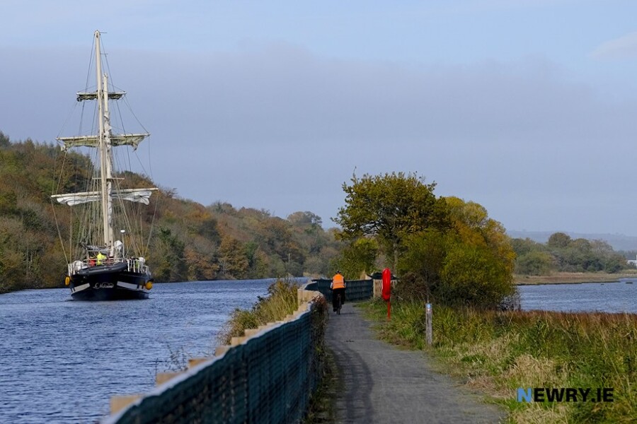 Tall ships will no longer be able to travel up Newry Ship Canal if the Southern Relief Road Bridge is built. Photograph: Columba O'Hare/ Newry.ie 