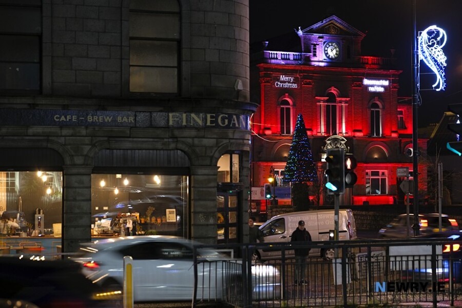 Newry Town Hall is to be lit red to mark World Aids Day 1 December. Photograph: Columba O'Hare/ Newry.ie 