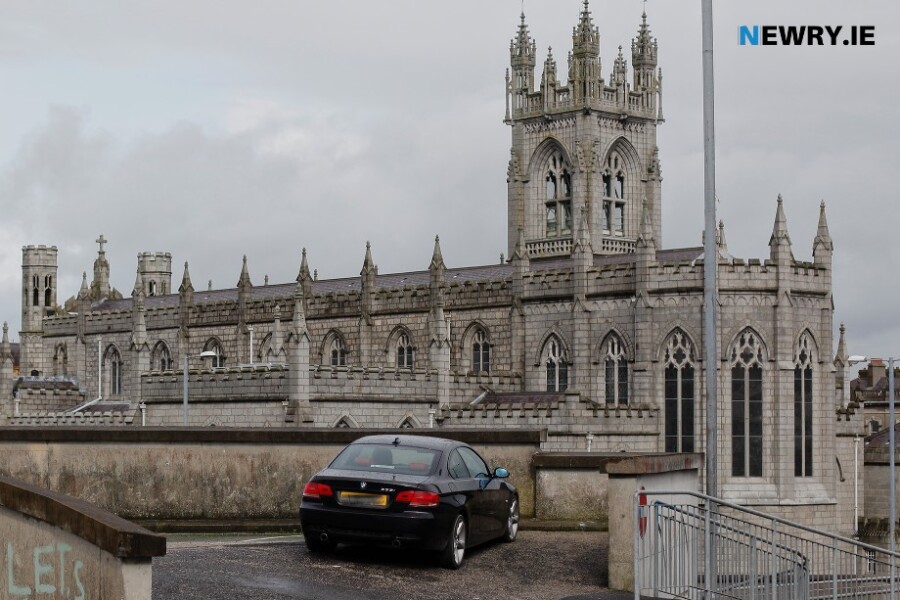 The area behind Newry Cathedral where the proposed Civic Hub is planned. Photograph: Columba O'Hare/ Newry.ie 