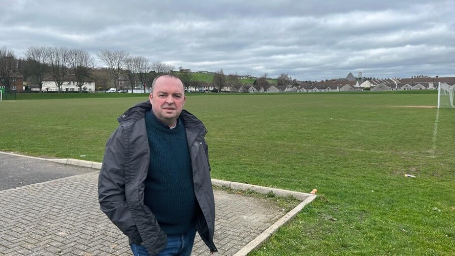 Cllr Aidan Mathers at Jennings Park in Newry.
