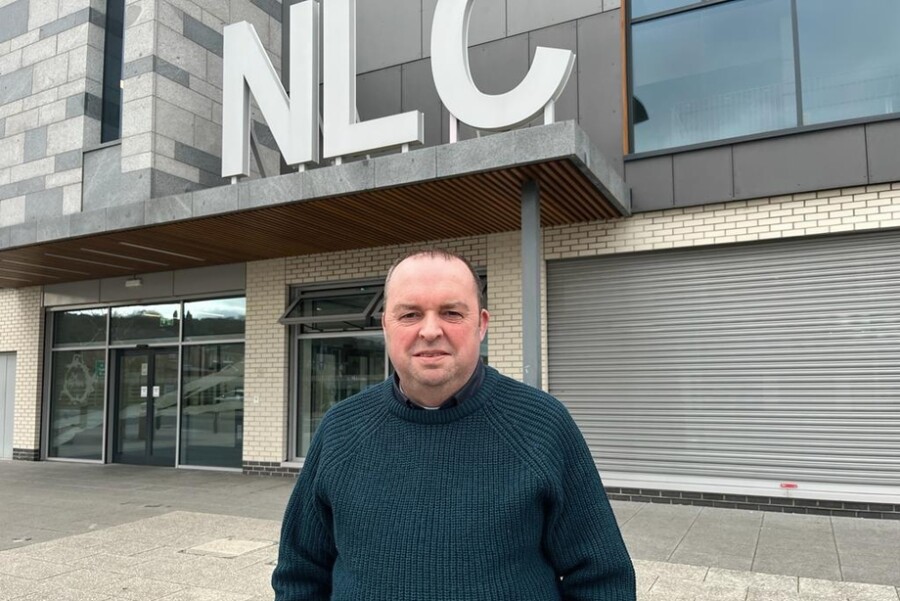 Cllr Aidan Mathers outside Newry Leisure Centre. 