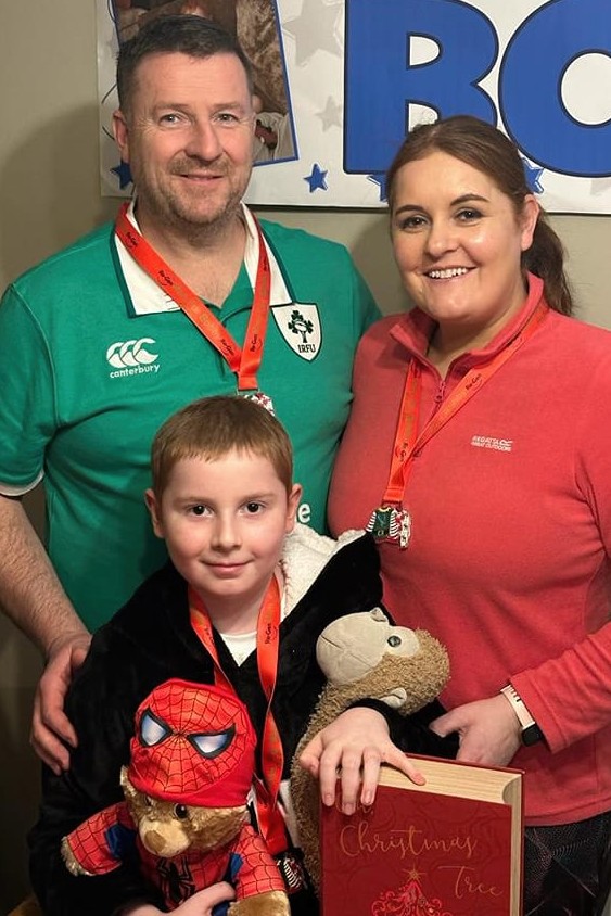 Bobby with his parents Louise and Danny Browne.