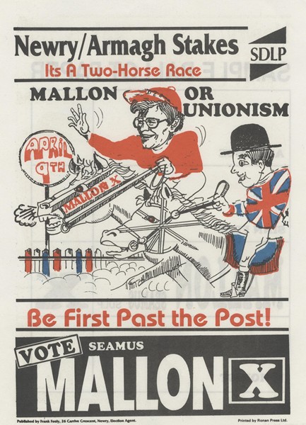 One of Seamus Mallon’s electioneering flyers from the 1987 General Election. Newry and Mourne Museum Collection