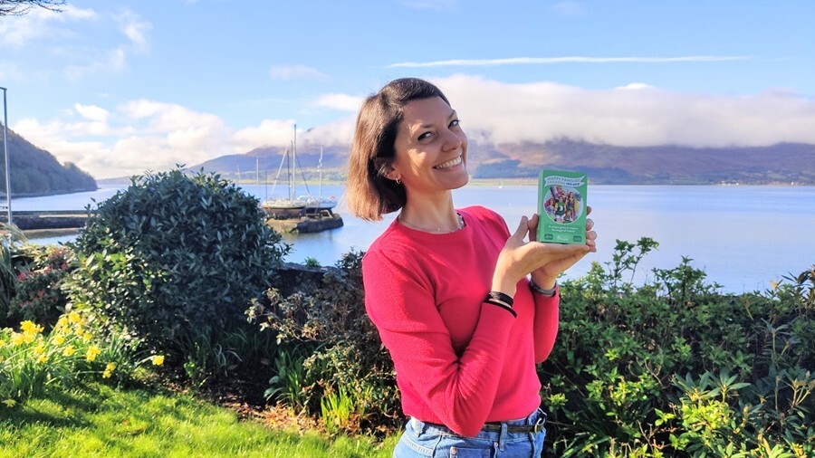 Moya Sands with her new card game 'Happy Families - Exploring Ireland'