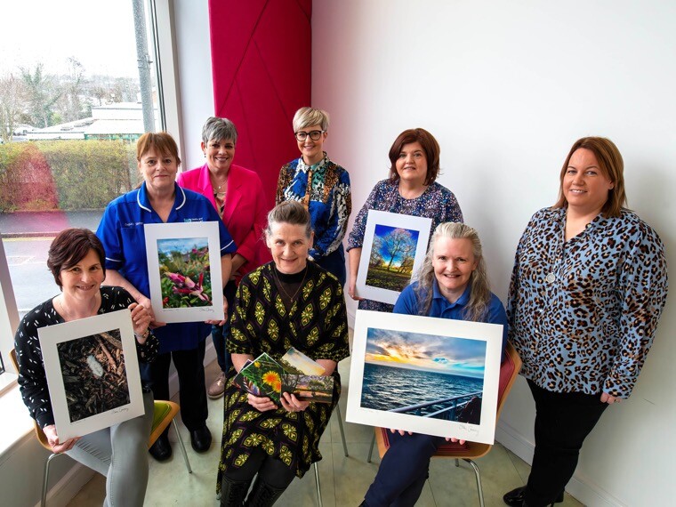 Pictured at the launch of the Trust’s bereavement anniversary cards are Julianne Lee – Lead Nurse for Community Children’s Services, Paula Conroy (Stan’s Mother), Rosie Mulholland (Community Children’s Nursing Team Lead), Michelle Mooney (Bereavement Service Improvement Facilitator) Marie McKernan (Community Children’s Nurse), Wendy Morrison (Community Children’s Staff Nurse), Laura Creaney (Trust Bereavement Co-ordinator) and Marita Magennis (Assistant Director for Social Work, Social Care Governance, Training and Workforce Development). 