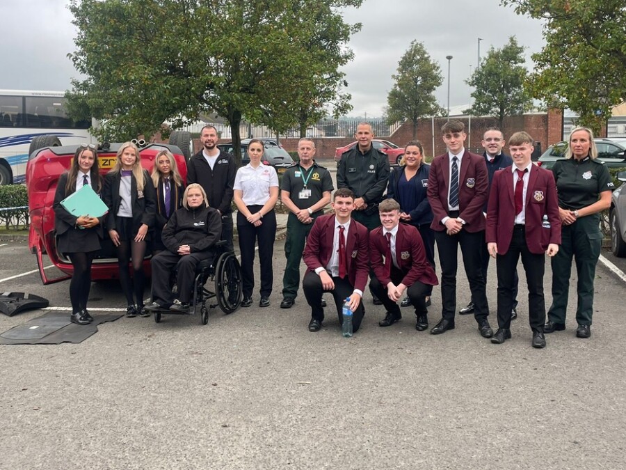 Pictured at the road safety roadshow