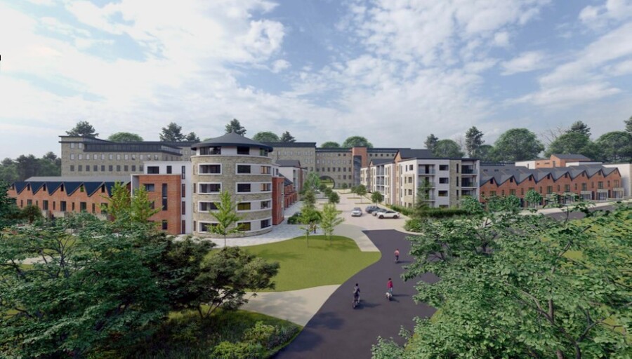 An artists impression of the Bessbrook Mill development. Image: Consarc Conservation