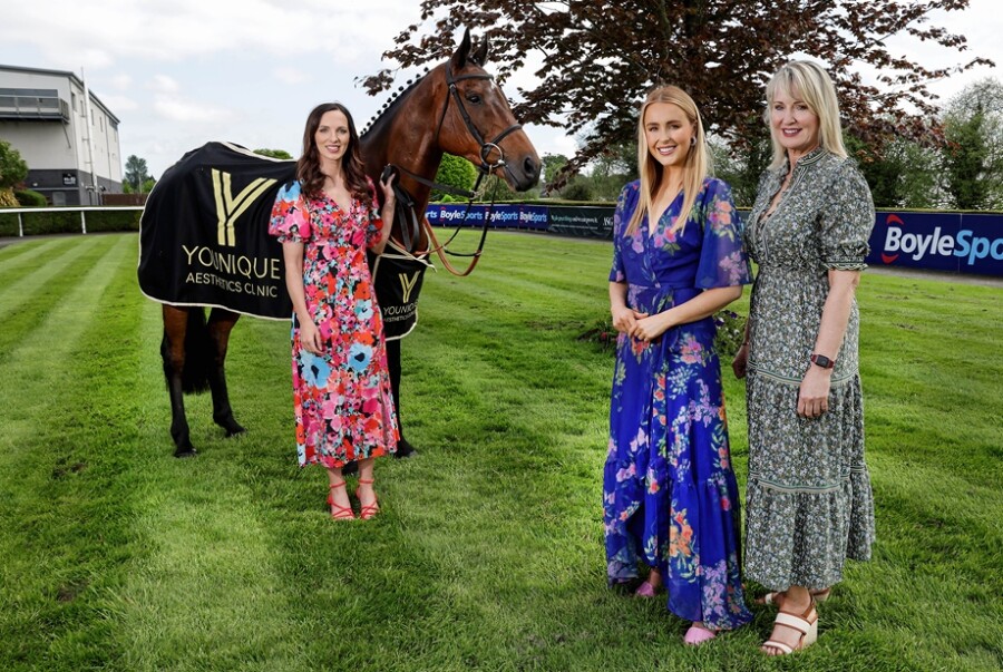 Looking forward to the Best Dressed Lady Competition at Down Royal are Kathryn Holland, Commercial Manager at Down Royal, Katharine Walker Nurse Prescriber at Younique Aesthetics and Aine Larkin Clinical Director at Younique Aesthetics.