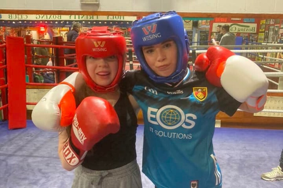 Boxers at St Monica's Boxing Club. 