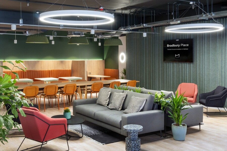 Inside the student accommodation.