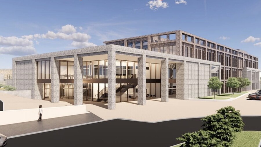 An artists impression of the proposed Newry Civic Hub.