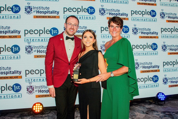 Claire Ward pictured accepting her Student Management Potential Award