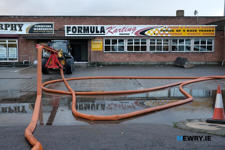 Flooding in Newry in 2023. Photograph: Columba O'Hare/ Newry.ie 
