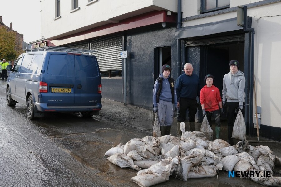 Clearing up at Friar Tucks in Sugar Island, Newry. Photograph: Columba O'Hare/ Newry.ie 