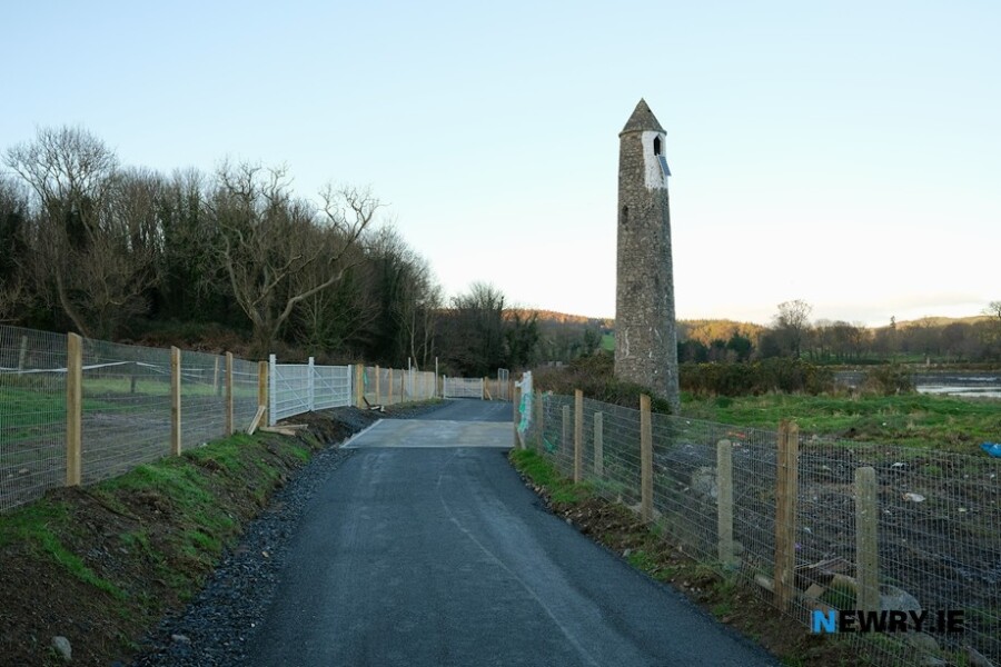 Where Narrow Water Bridge will meet the Carlingford Lough Greenway. Both projects benefit from today's Shared Island funding announcement. Photograph: Columba O'Hare/ Newry.ie 