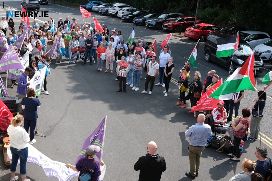 Pictured at the Stand Up to Racism vigil at Daisy Hill Hospital. Photograph: Columba O'Hare/ Newry.ie 