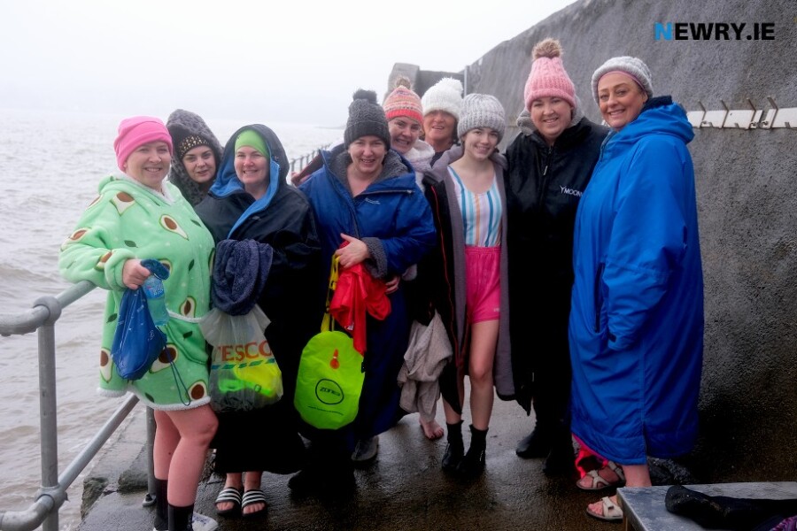 Hardy bathers at Sandy Bottom in January this year. Photograph: Columba O'Hare/ Newry.ie 