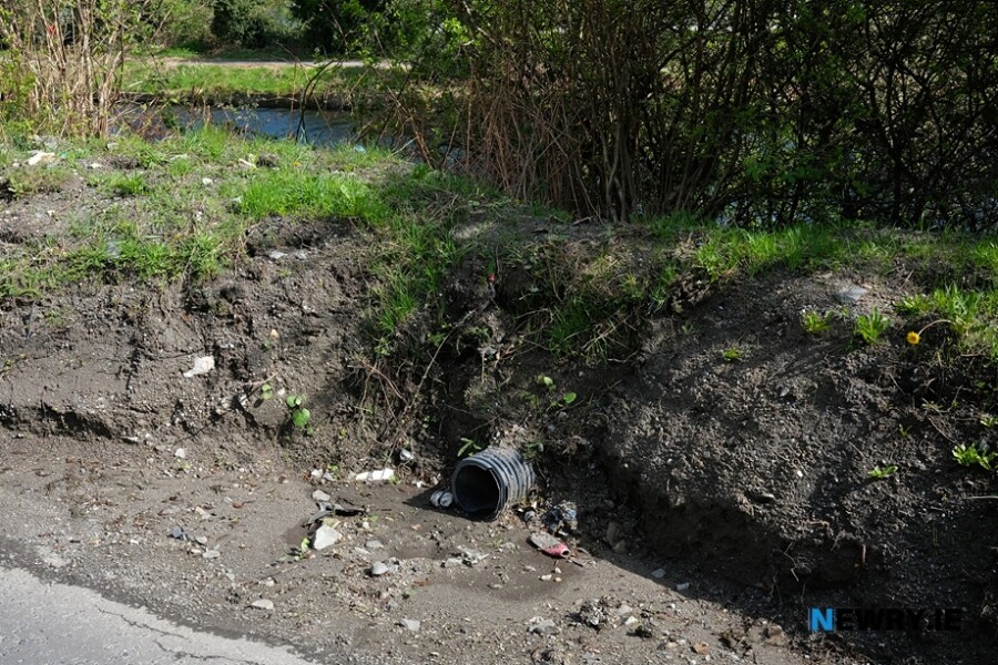 Work carried out by the DfI on the bank of Newry Canal. Photograph: Columba O'Hare/ Newry.ie 
