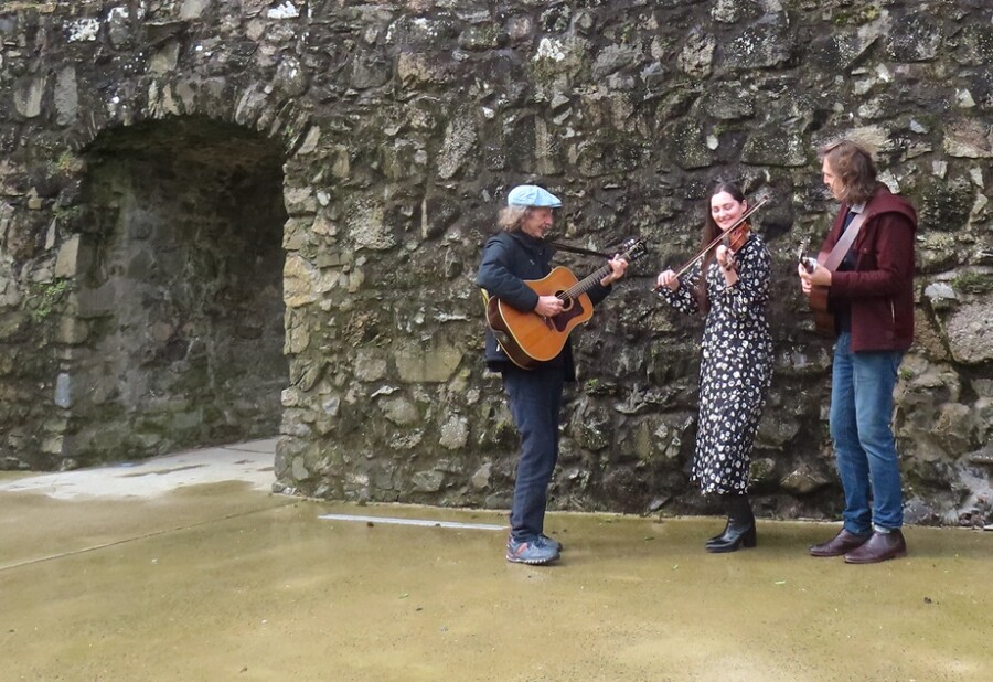 Colum Sands, Zoë Conway and John Mc Intyre at King John’s Castle, Carlingford