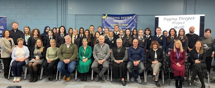 Pictured at the Community Restorative Justice Ireland Newry/Armagh event at the Thomas Davis GAC Community Hub, Newry as part of International Restorative Justice Week.