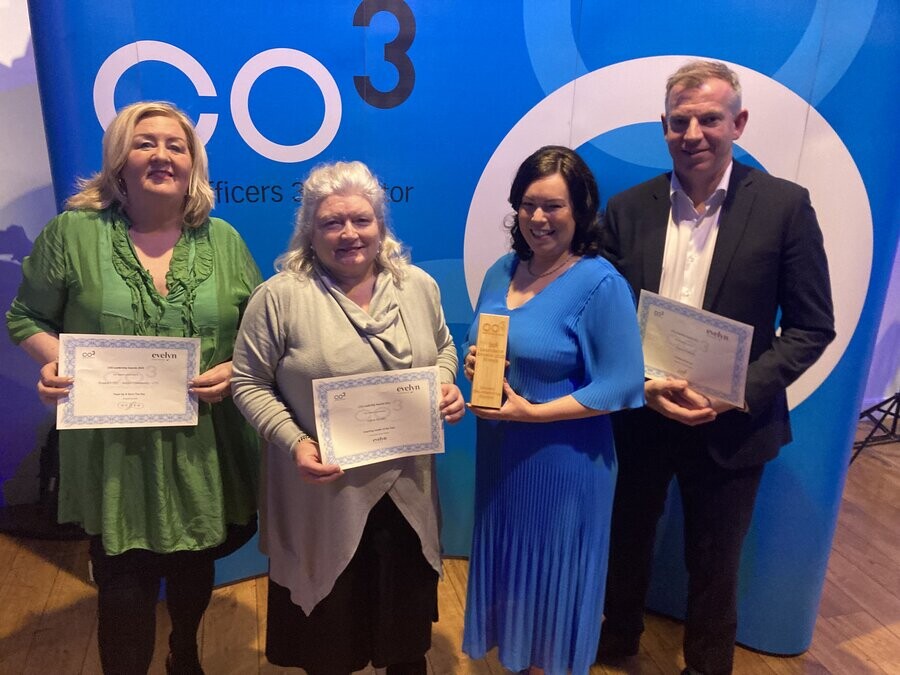 Pictured are the local winners including:  Jacinta Linden, CEO, Bolster Community; Eileen Murphy, CEO Women's Aid Armagh Down; Colleen Tinnelly Dowdall, USPCA and Eamonn Connolly, Manager of Newry BID
