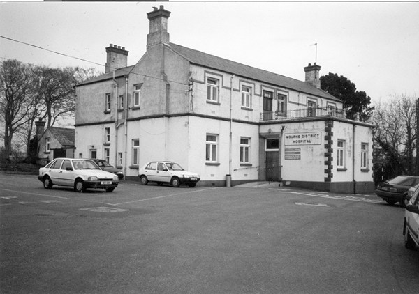 Mourne District Hospital pictured c.1980. The building had originally been the Fever Hospital of Kilkeel Workhouse and opened as a hospital for the Mourne area in 1927. Newry and Mourne Museum Collection