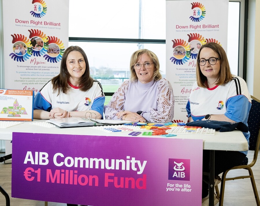 Celebrating their funding are from left: Caroline Digney, Co Chair of Down Right Brilliant, Diana Johnston, Branch Manager at AIB Newry, and Yvonne Curran, Co Chair of Down Right Brilliant.