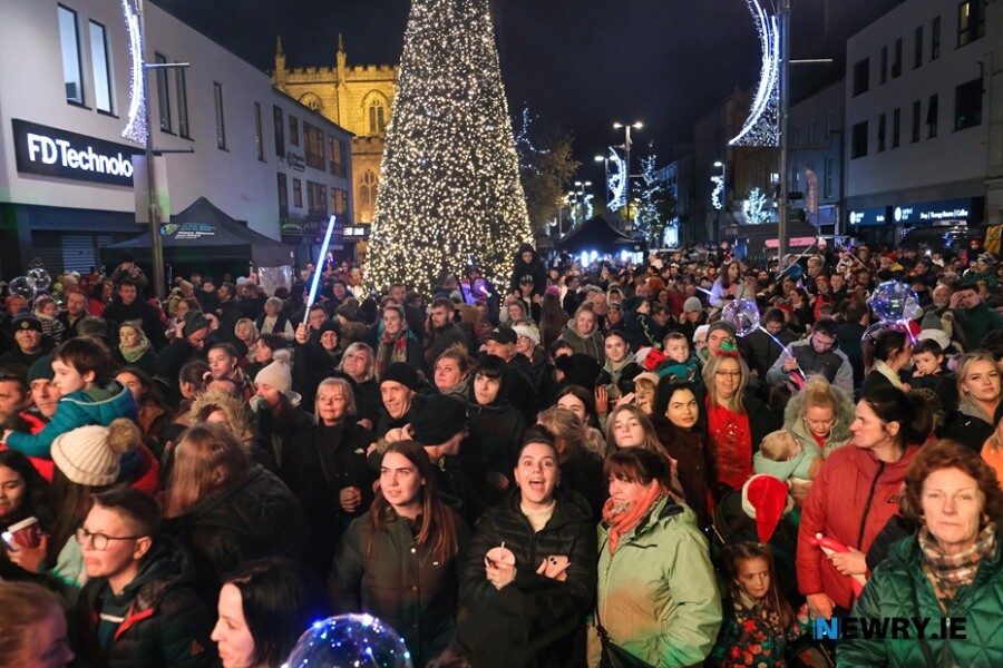 The 2023 Christmas lights switch-on in Marcus Square, Newry. Photograph: Columba O'Hare/ Newry.ie 
