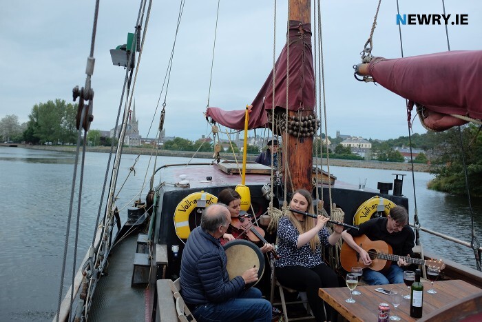 The Trad Cruise sails down Newry Canal in 2019. Photograph: Columba O'Hare/ Newry.ie 
