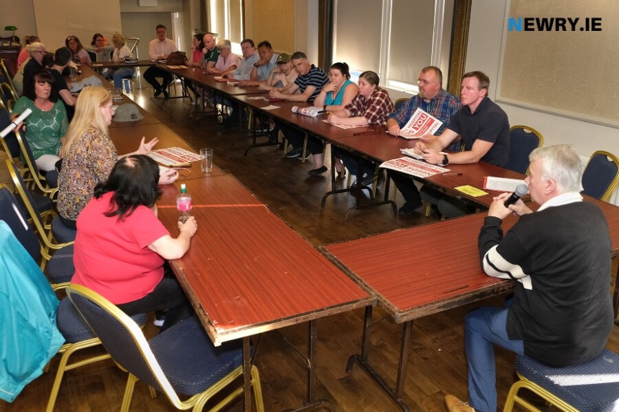 The SOS Daisy Hill group plan the rally at a meeting earlier this week. Photograph: Columba O'Hare/ Newry.ie 