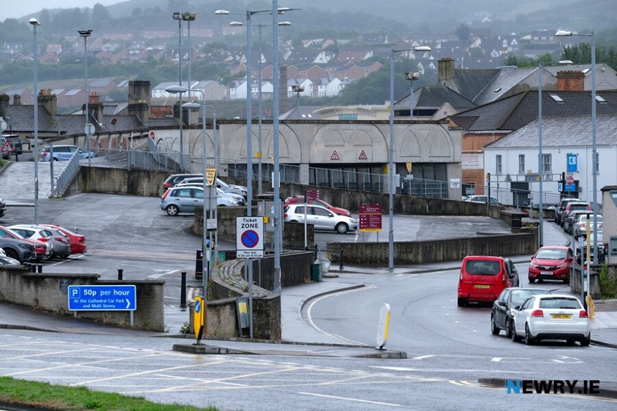Proposals for the new Civic Hub/ Council offices plan to reduce the existing 304 car park spaces at Abbey Way/ Mill Street 108 spaces. Photograph: Columba O'Hare/ Newry.ie 