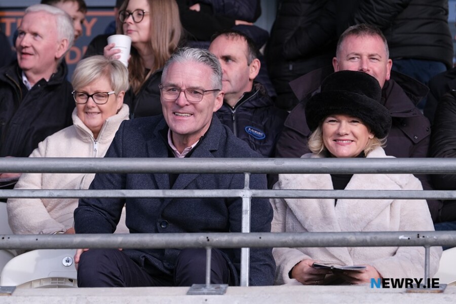 Jarlath Burns, GAA President with his wife Suzanne at the Athletic Grounds today. Photograph: Columba O'Hare/ Newry.ie 