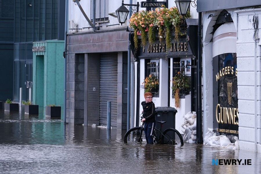 Flooding on Merchants Quay in Newry at Halloween. Photograph: Columba O'Hare/ Newry.ie 