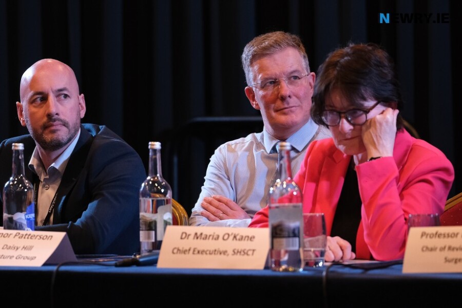 Conor Patterson, centre, Daisy Hill Future Group at a meeting back in March. Photograph: Columba O'Hare/ Newry.ie 
