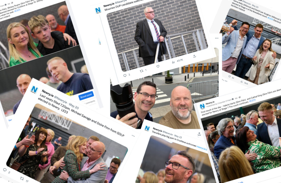 Some of the Newry.ie election posts on Twitter and Facebook.