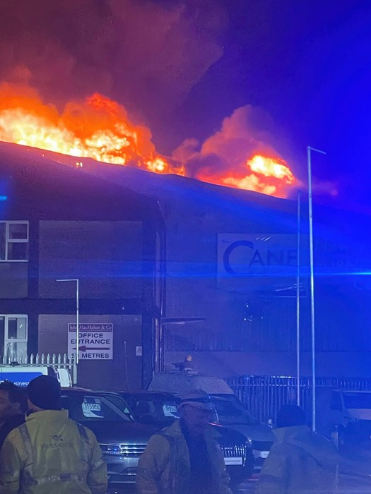 The blaze at Loughbrook. Photograph: Kieran Hanna