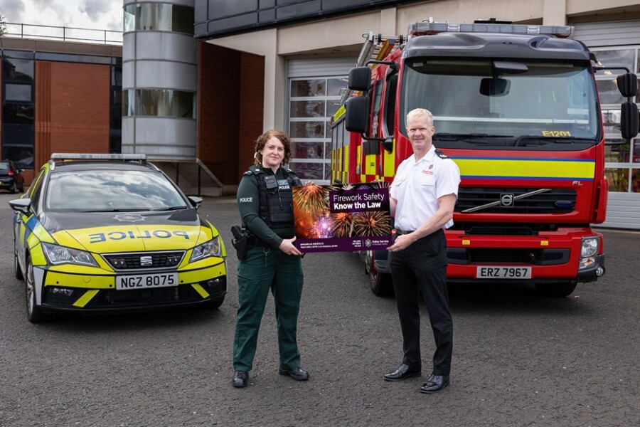 PSNI Superintendent , Finola Dornan pictured with NIFRS Group Commander, Paul Morrow.