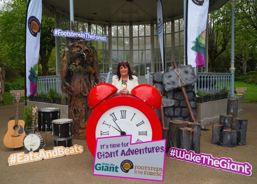 Newry Mourne and Down District Council Chairperson, Councillor Valerie Harte launches the district’s highly anticipated Giant Adventure festivals – Wake the Giant, Warrenpoint; Footsteps in the Forest; Slieve Gullion and Eats and Beats, Newcastle.