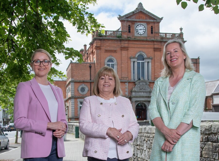 Pictured in Newry at the announcement that GlobalLogic is creating 15 jobs as it launches a new Northern Ireland office are L-R: Nichola Cook, Chief People Officer, GlobalLogic in Ireland; Lee Wright, Business Development Director, GlobalLogic in Ireland, and Carmel Owens, MD, GlobalLogic in Ireland