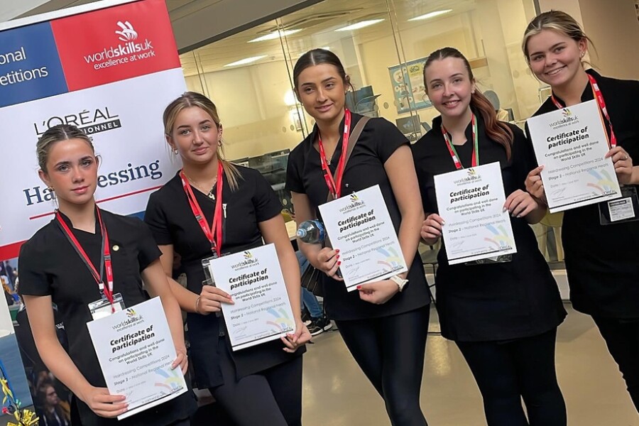 SRC students attending the National Qualifiers were from left: Gracie Lavery, Hollie McCann, Antonia Mallen, Tamsin Wilson and Geri-Leigh Wallace