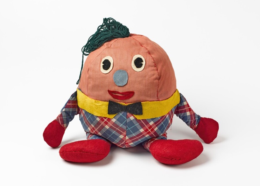 ‘Humpty Dumpty’, a soft toy made in the 1950s by a local lady for her daughter. Newry and Mourne Museum Collection