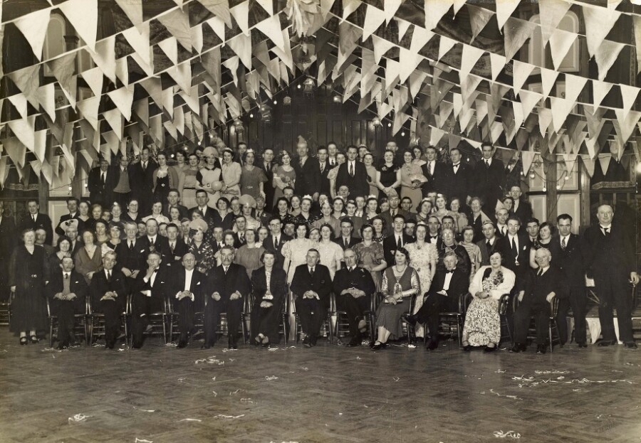 McCann’s Bakery staff at the centenary celebration in Newry Town Hall, 1937. Newry and Mourne Museum Collection