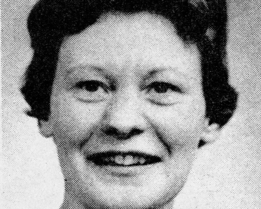 Mrs. Rya Arnold, buyer in the lingerie and corsetry department, from Dora Avenue.  Previously spent time in Canada and Coleraine.   Newry and Mourne Museum Collection.