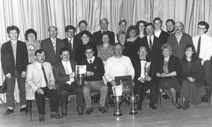 Committee members with Newpoint Players who won the Premier Award for “A Chorus of Disapproval” in 1989. Newry and Mourne Museum Collection